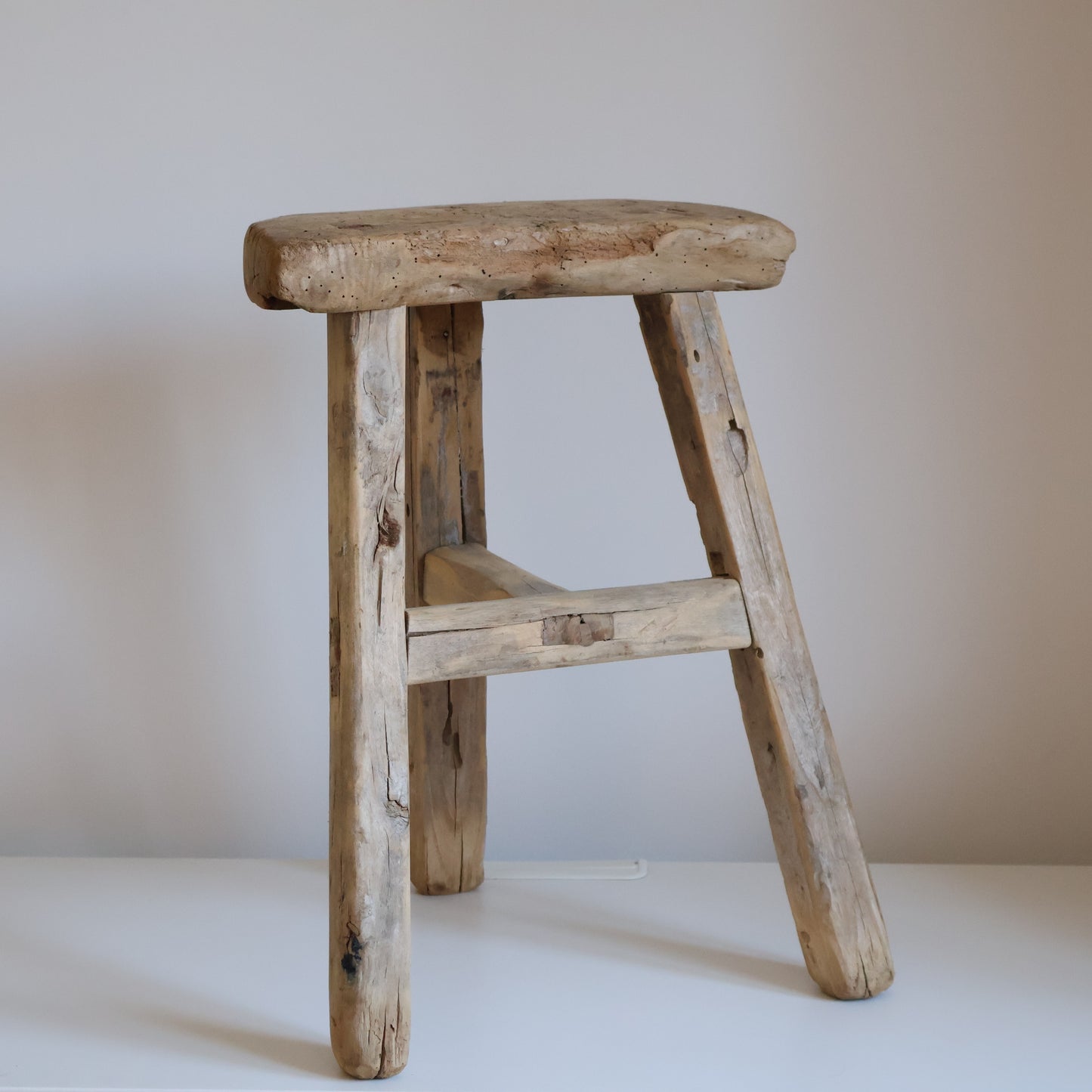 Tall elm stool - Wilfred