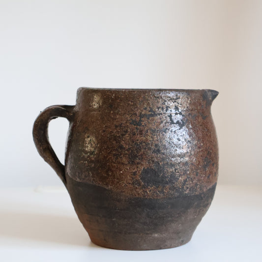 Textured half glazed jug